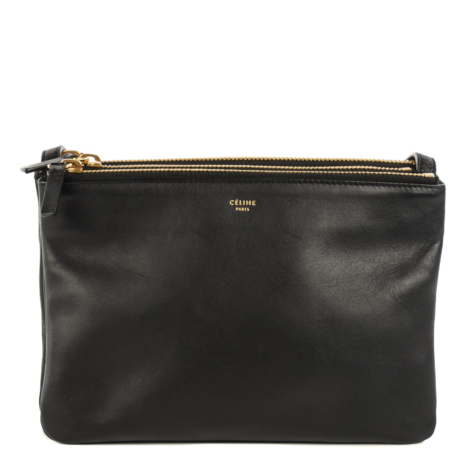 Celine Lambskin Small Trio Crossbody Bag Black 1 of 7