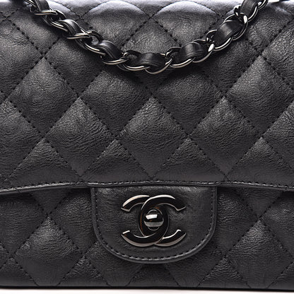 Chanel Crumpled Calfskin Quilted Mini Square Flap So Black 10 of 10
