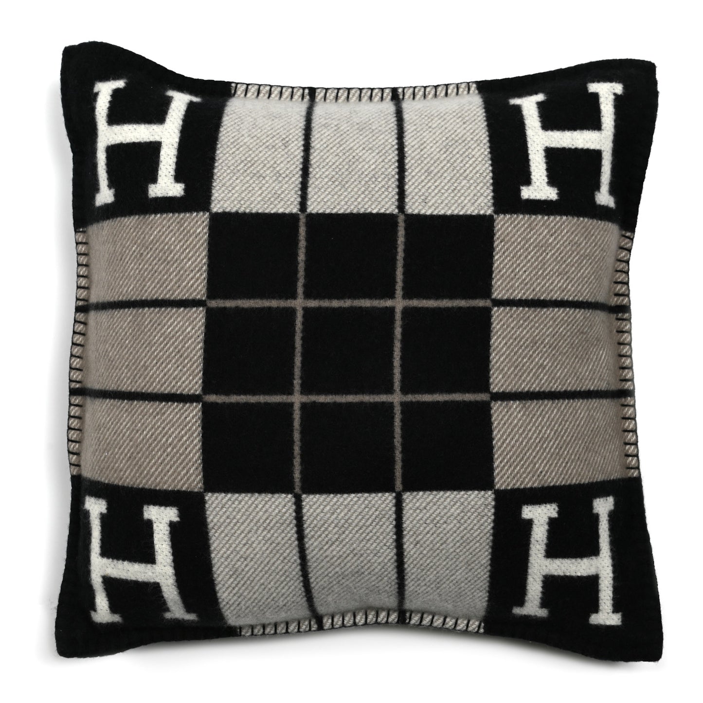 Wool Cashmere Avalon III Pillow PM Ecru Black