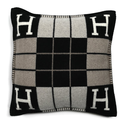 Hermes Wool Cashmere Avalon III Pillow PM Ecru Black 1 of 3