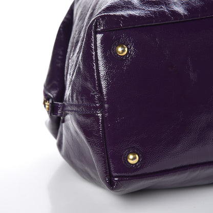 Saint Laurent Textured Patent Medium Easy Sac Purple 8 of 14