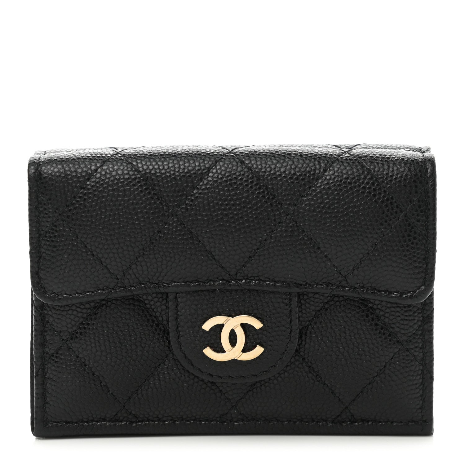 Chanel Caviar Quilted Double Flap Wallet Black 1 of 8