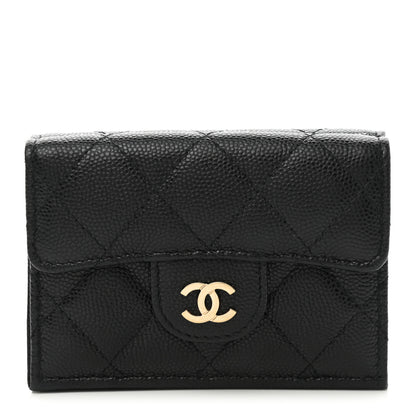 Chanel Caviar Quilted Double Flap Wallet Black 1 of 8
