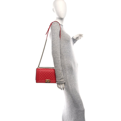 Chanel Caviar Quilted Medium Boy Flap Red 2 of 11