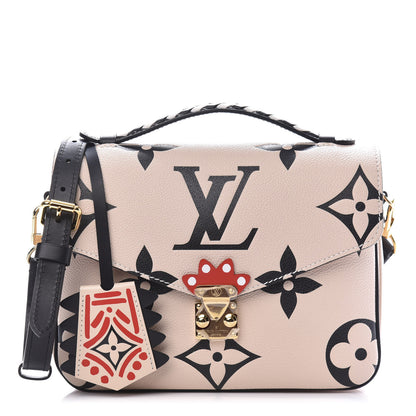 Louis Vuitton Empreinte Monogram Giant Crafty Pochette Metis Creme Black 1 of 10