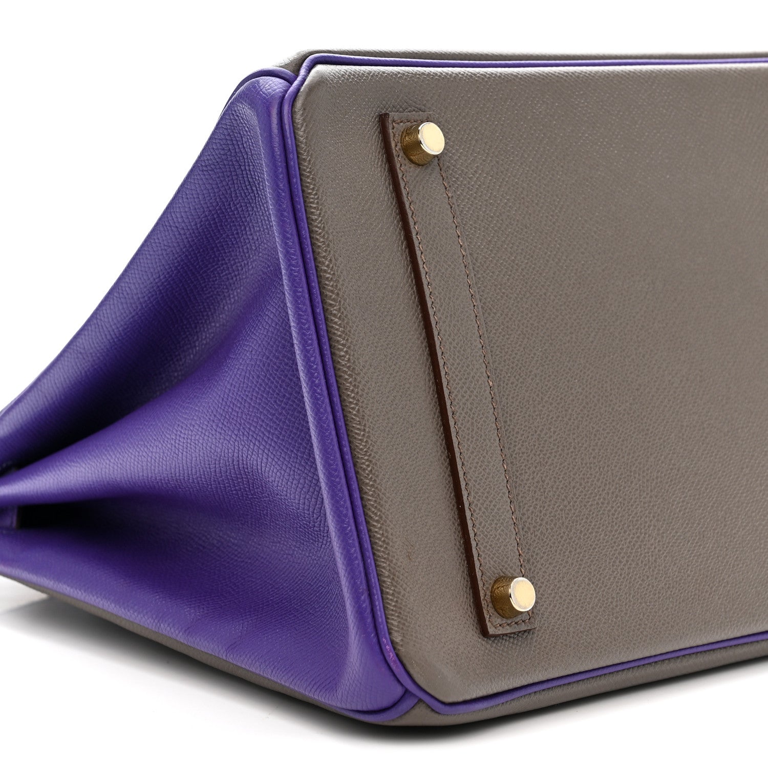 Hermes Epsom Bi-Color Horseshoe Birkin 35 Etain Crocus 9 of 14