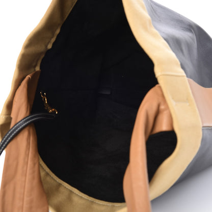 Celine Lambskin Calfskin Band Twisted Cabas Black 6 of 8