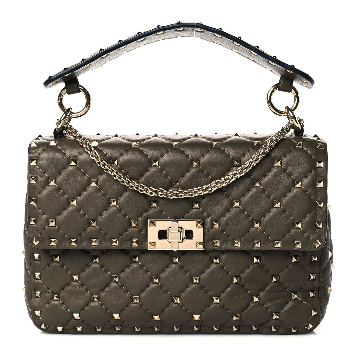 Nappa Medium Rockstud Spike Shoulder Bag Oasis