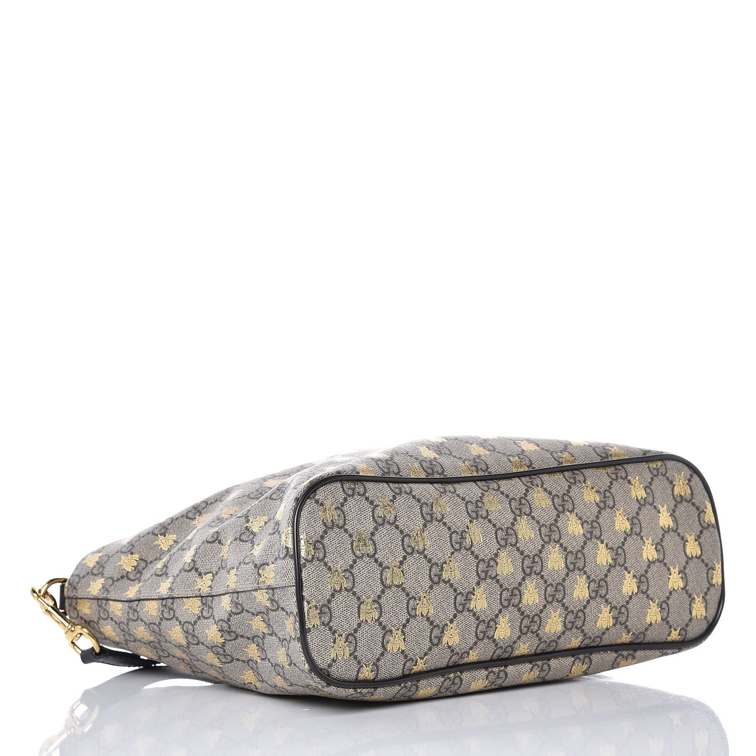 Gucci Soft GG Supreme Monogram Bees Small Crossbody Tote Beige Oro Black 4 of 7
