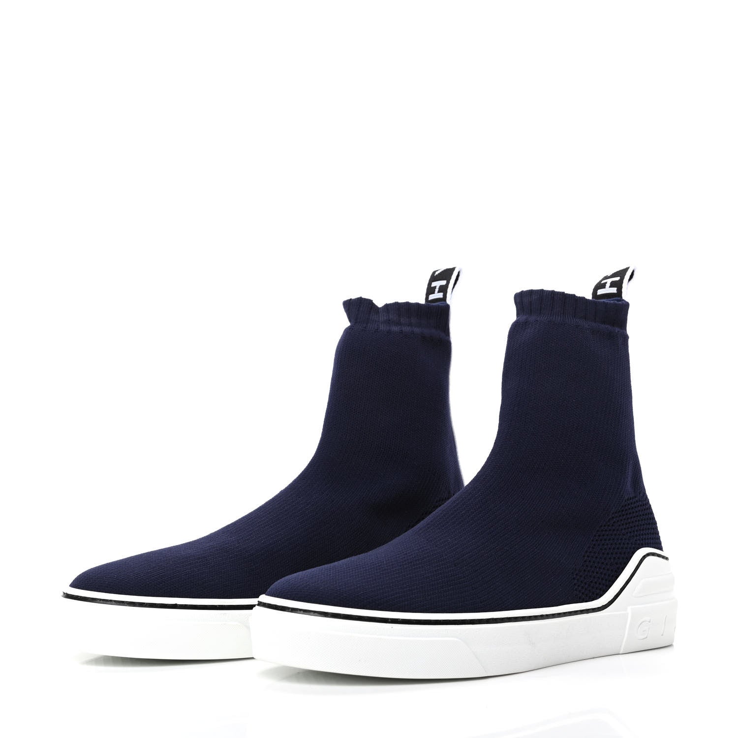 Givenchy Technical Canvas Knit Mens George V Sock Sneakers 39 Navy 3 of 6