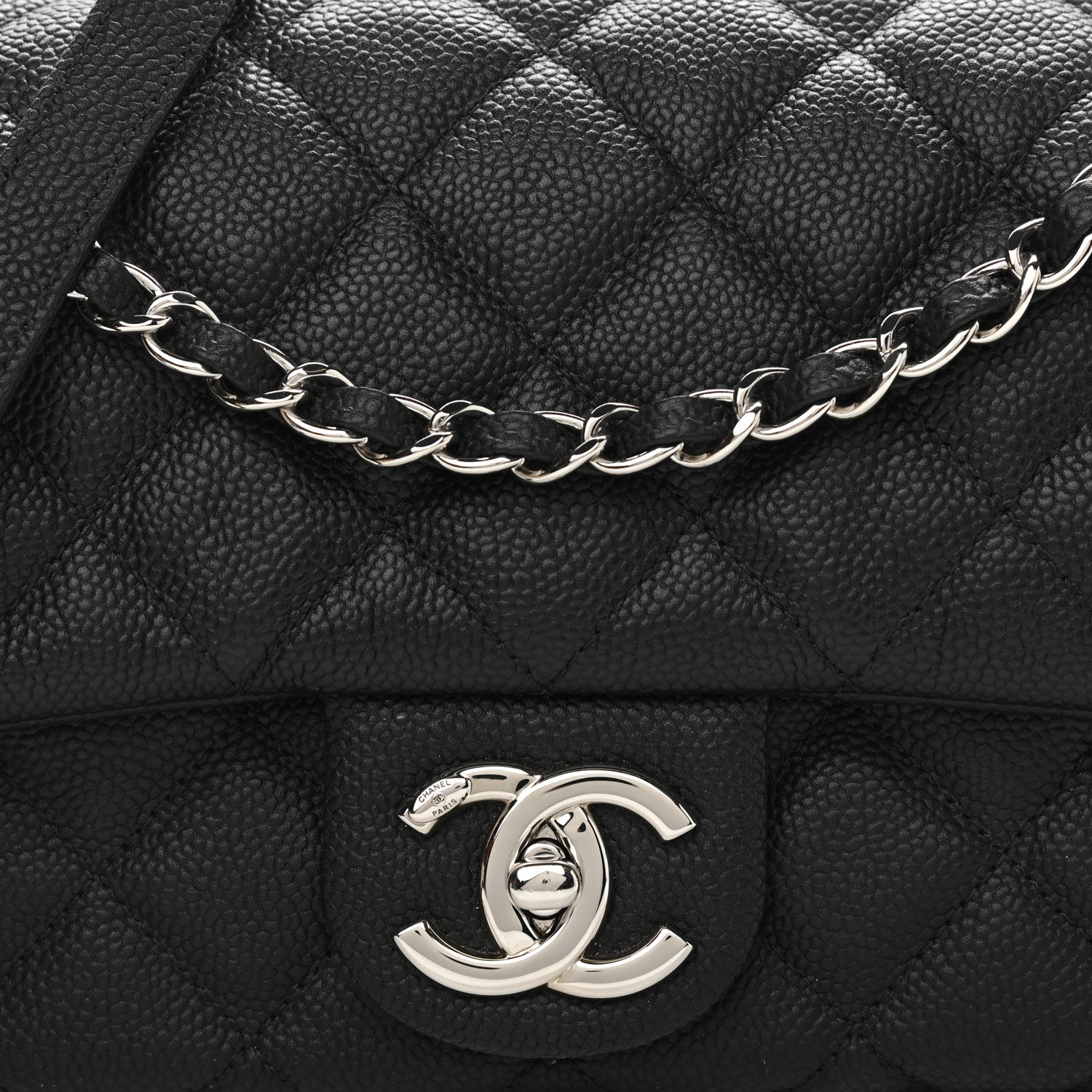 Chanel Caviar Quilted Medium Easy Flap Black 7 of 9
