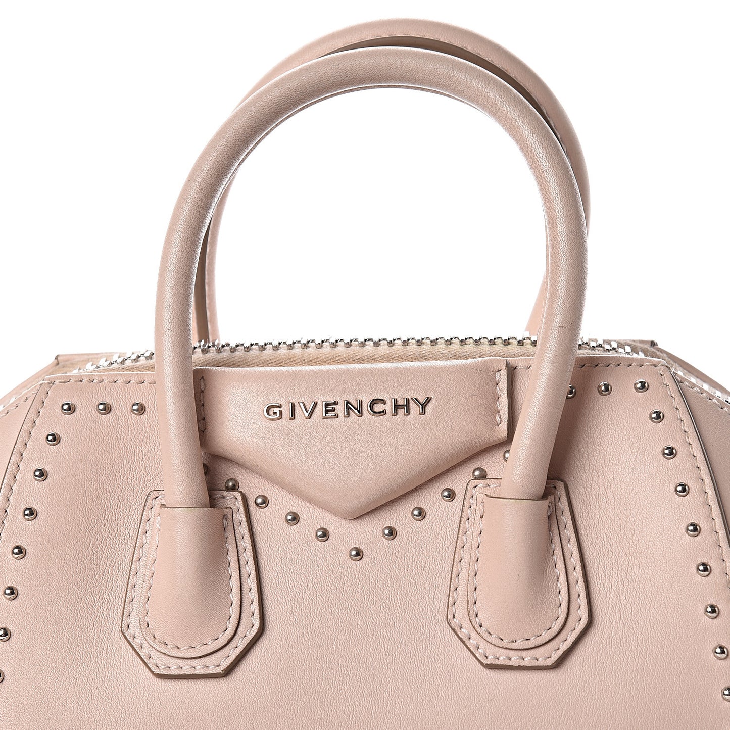 Calfskin Mini Studded Antigona Nude Pink