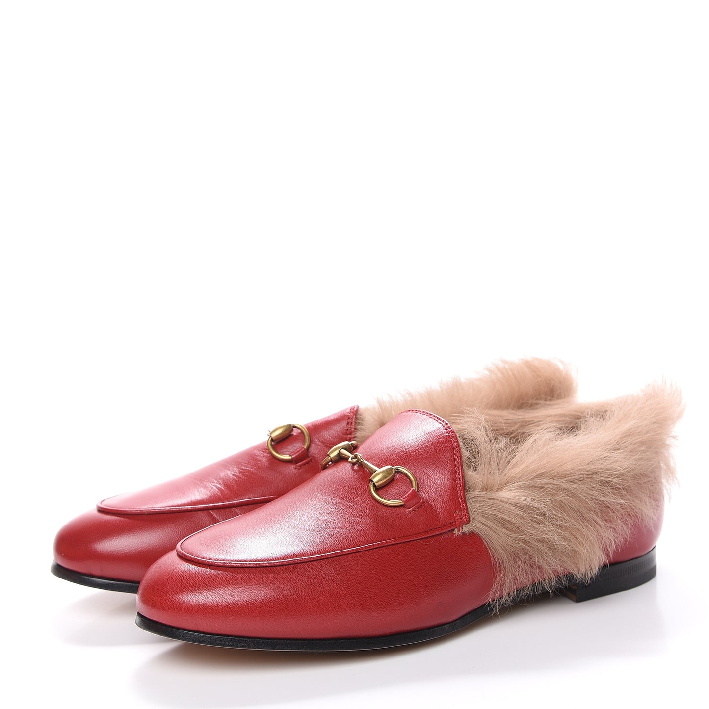 Malaga Kid Fur Womens Jordaan Loafers 36.5 Hibiscus Red Natural