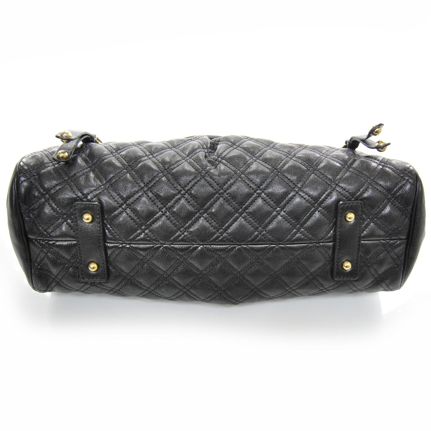 Quilted Leather East West Stam Bag Black