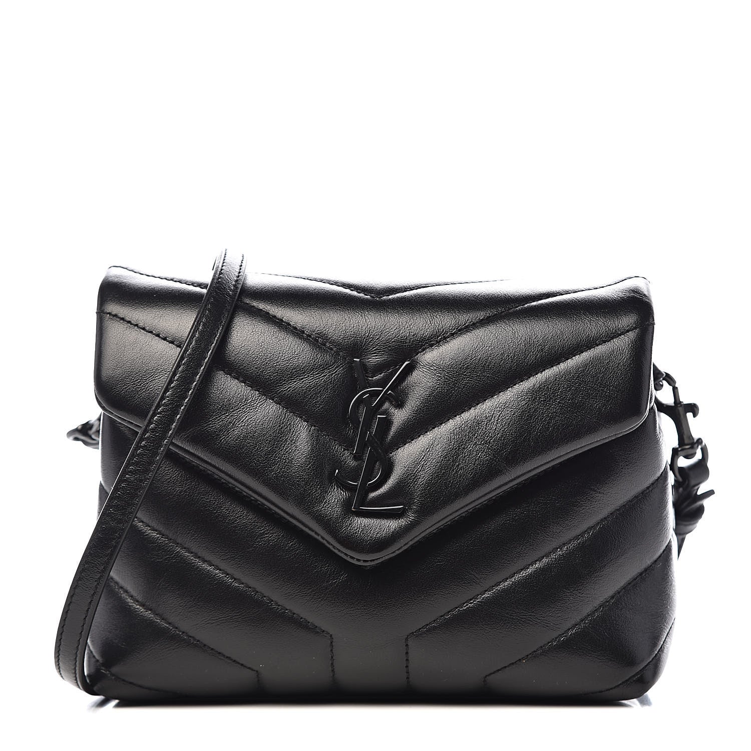 Saint Laurent Calfskin Y Quilted Monogram Toy Loulou Crossbody Bag Black 1 of 12