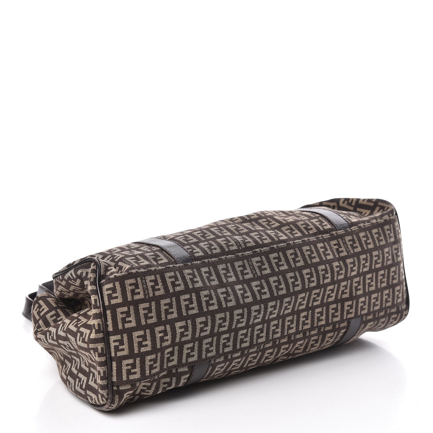 Fendi Zucchino Vitello Shoulder Bag Testa di Moro Beige 4 of 19