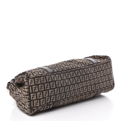 Fendi Zucchino Vitello Shoulder Bag Testa di Moro Beige 4 of 19