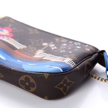 Louis Vuitton Monogram 2019 Christmas Animation Mini Venice Pochette Accessories Blue 7 of 10