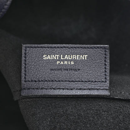 Saint Laurent Calfskin Large Shopping Tote Navy 8 of 16