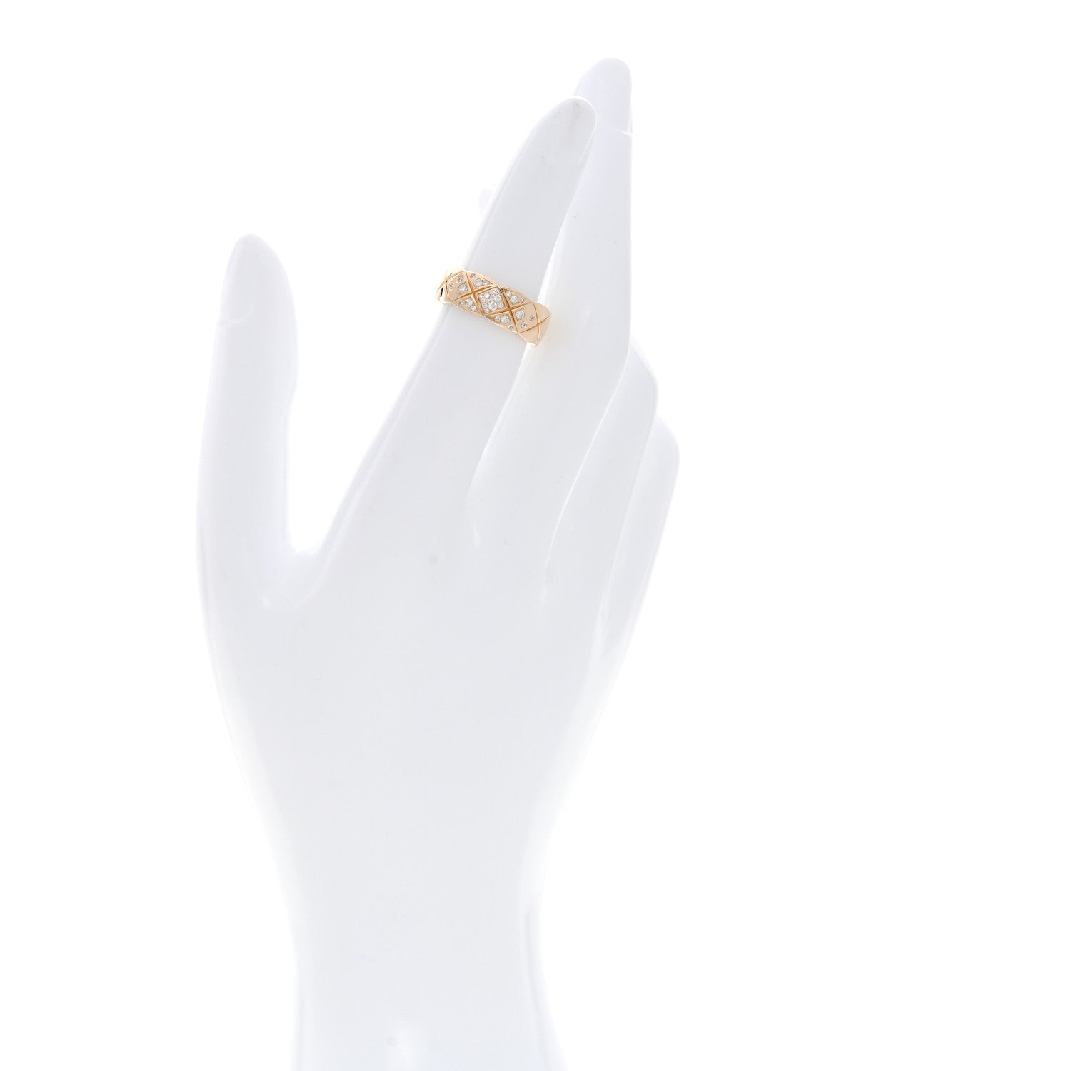 Chanel 18K Yellow Gold Diamond Small Coco Crush Ring 48 4.5