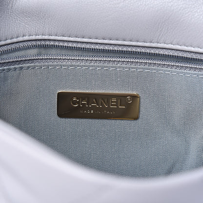 Chanel Goatskin Quilted Medium 19 Flap Grey 6 of 11
