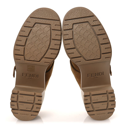 Fendi Suede Shearling Clogs 39 Caramel Latte 7 of 11