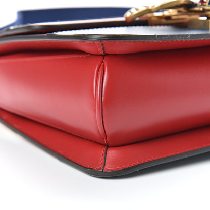 Gucci Calfskin Sylvie Web Queen Margaret Shoulder Bag Blue Agata Hibiscus Red Mystic White 9 of 12