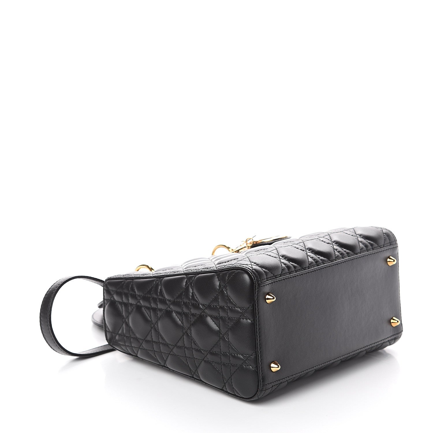 Christian Dior Lambskin Cannage Medium Lady Dior Black 3 of 8