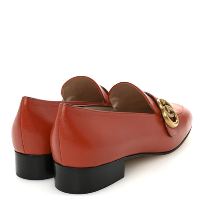 Gucci Malaga Kid Womens GG Marmont Loafers 38.5 Orange 5 of 11
