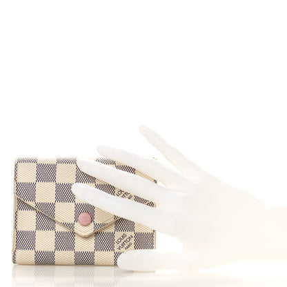 Louis Vuitton Damier Azur Victorine Wallet Rose Ballerine 2 of 9