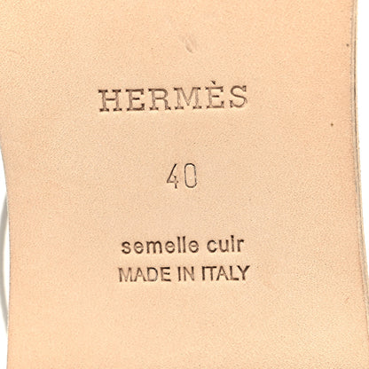 Hermes Calfskin Santorini Sandals 40 White 7 of 10