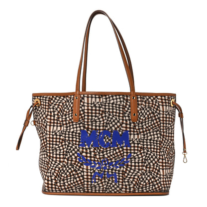 MCM Visetos Medium Liz Reversible Shopper Tote Cognac 3 of 19
