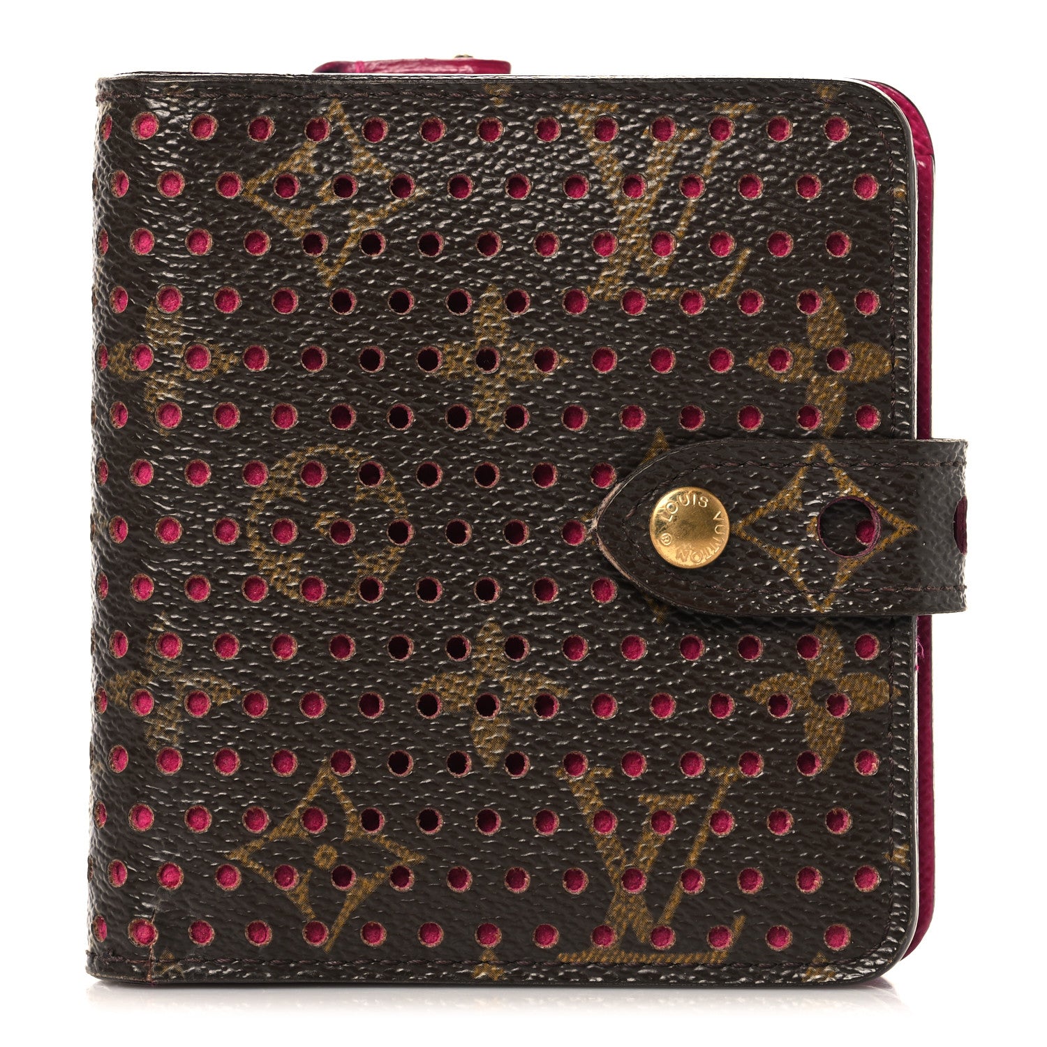 Louis Vuitton Monogram Perforated Compact Zipped Wallet Fuchsia 1 of 7