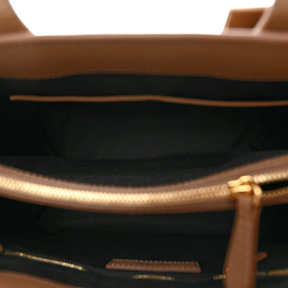 Burberry Grainy Calfskin House Check Small Banner Tote Camel 5 of 9