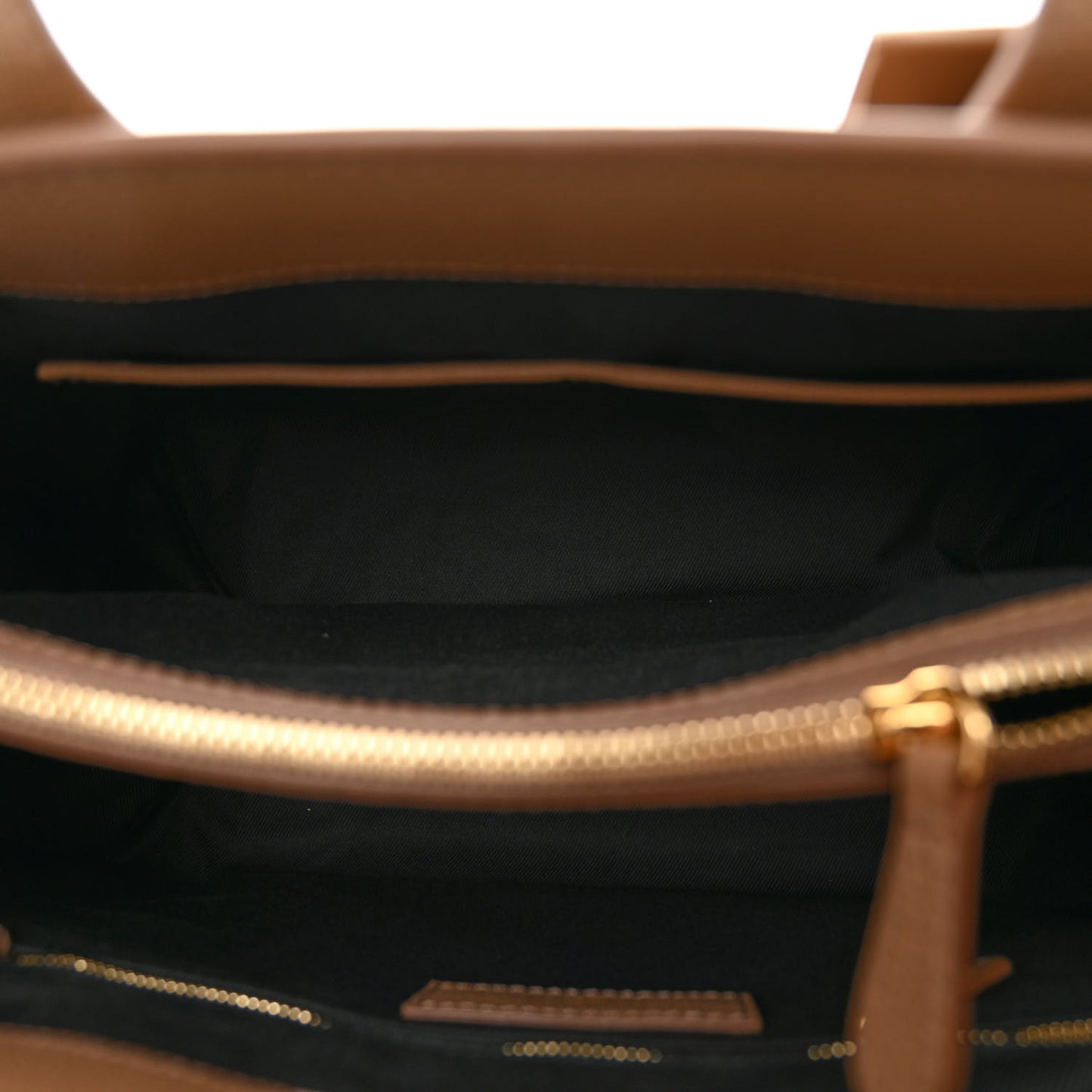 Grainy Calfskin House Check Small Banner Tote Camel