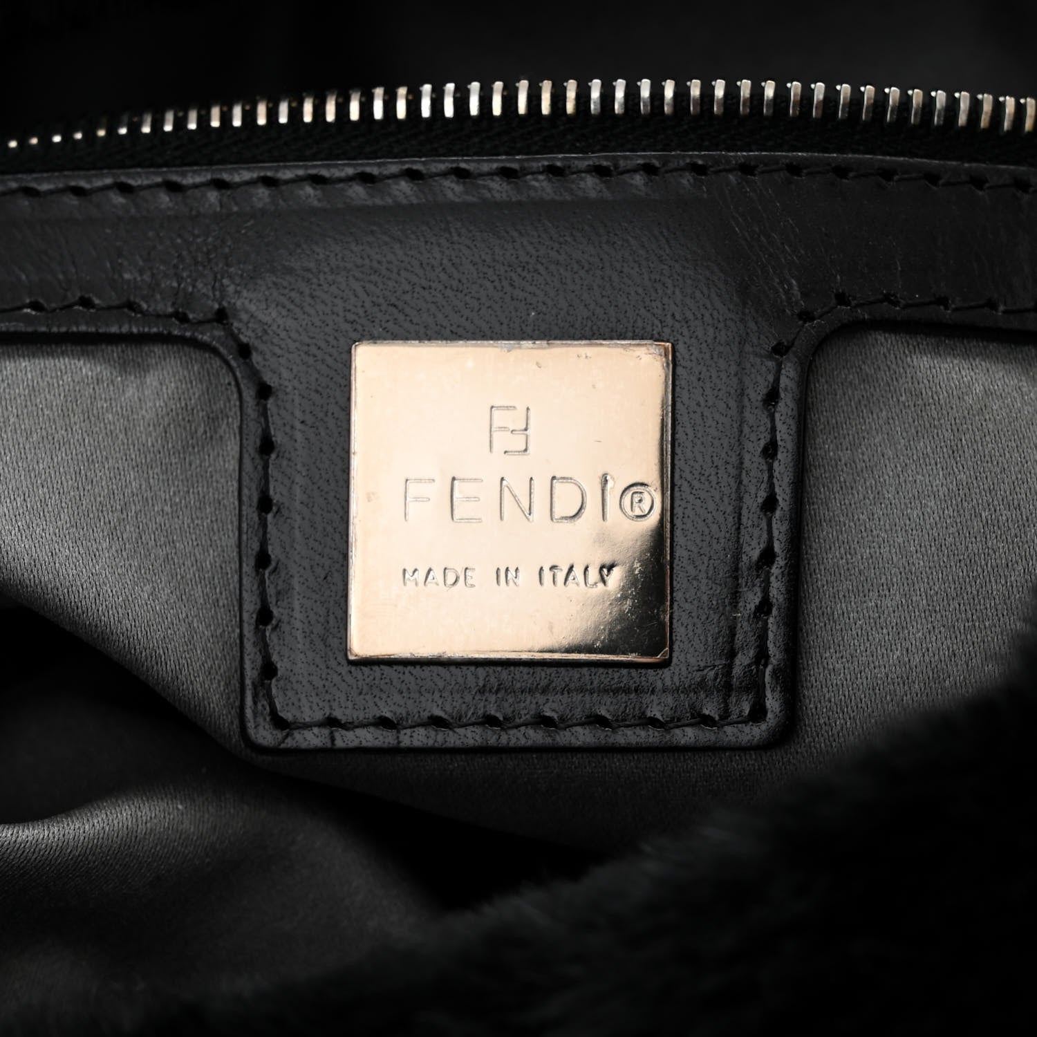 Fendi Rabbit Fur Mama Baguette Black 6 of 9
