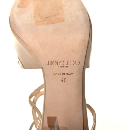 Jimmy Choo Patent Calfskin Lang Sandals 40 Sand 7 of 7