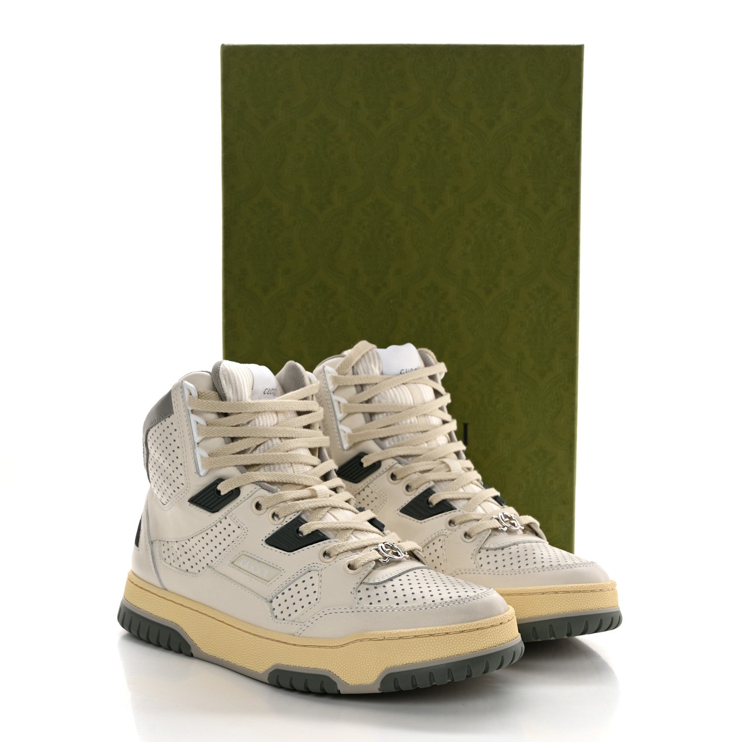 Gucci Demetra GG Supreme Womens Basket High Top Sneakers 37 White 10 of 10