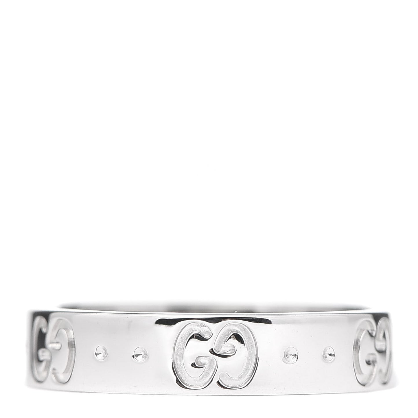 18K White Gold 4mm Icon Thin Band Ring 51 5.75