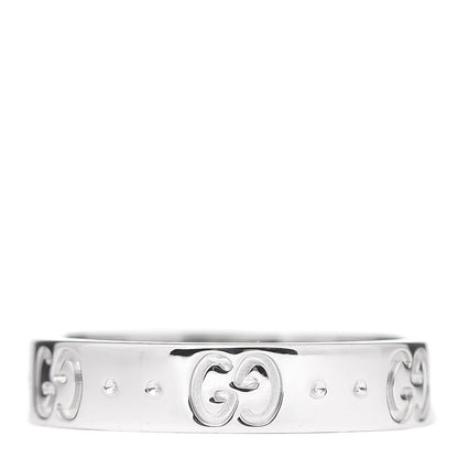 Gucci 18K White Gold 4mm Icon Thin Band Ring 51 5.75 3 of 5