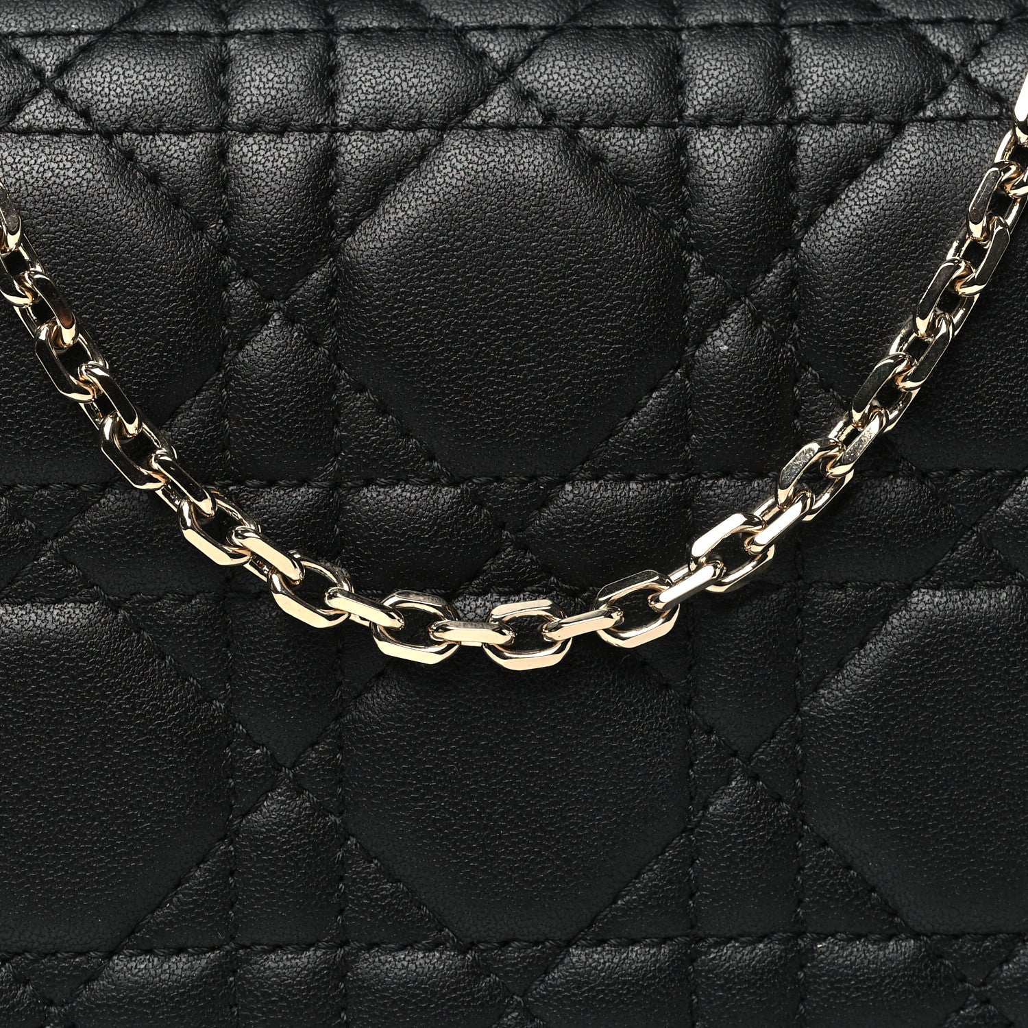 Christian Dior Lambskin Cannage Lady Dior Pouch Black 9 of 13