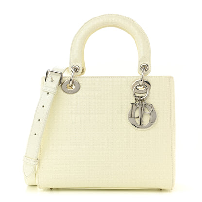 Christian Dior Patent Micro-Cannage Medium Lady Dior White 1 of 11