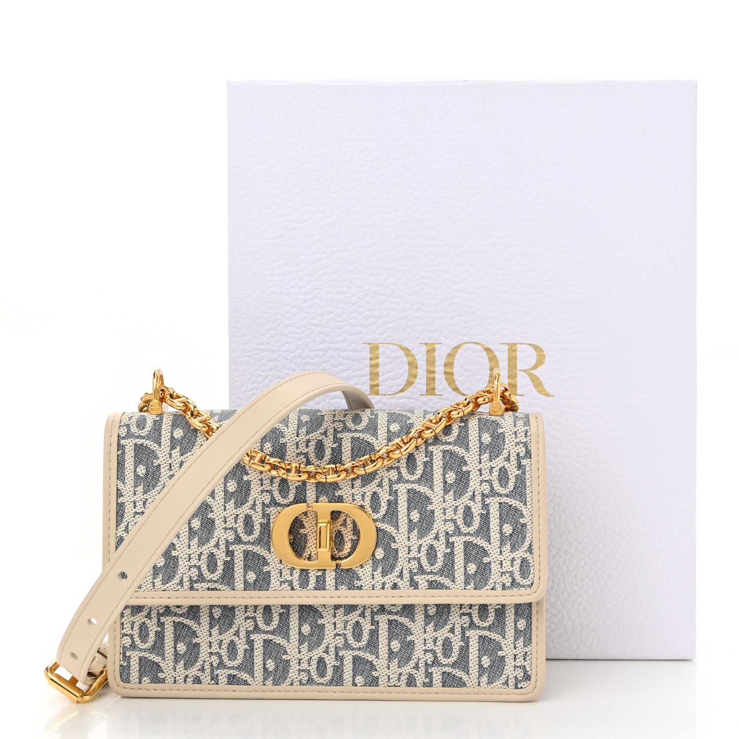 Christian Dior Oblique Chambray Raffia Effect Smooth Calfskin Mini Miss Caro Bag Blue Light Biscuit 11 of 11