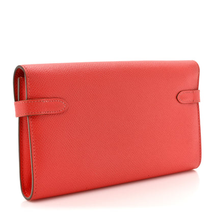Hermes Epsom Kelly Longue Wallet Rose Jaipur 3 of 12