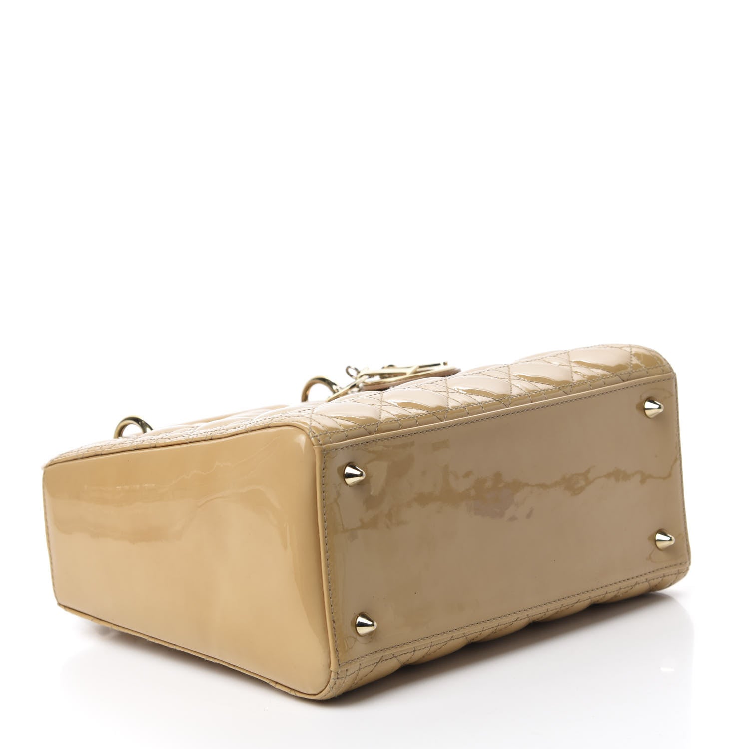 Christian Dior Patent Cannage Medium Lady Dior Beige 4 of 10