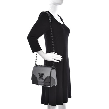 Louis Vuitton Epi Patent Twist Shoulder Bag MM Anthracite Nacre 2 of 6