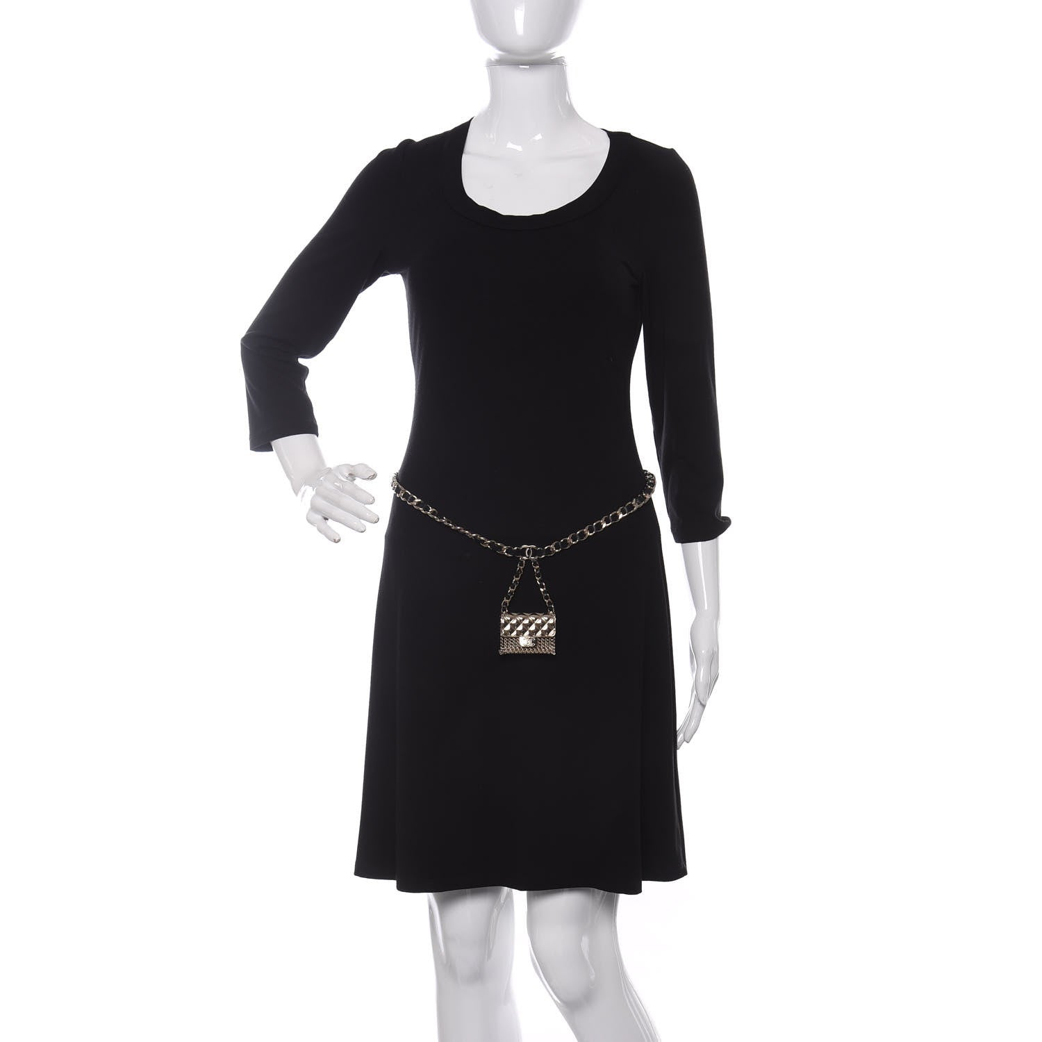 Chanel Lambskin Chain CC Flap Bag Belt 85 Black Gold 2 of 6