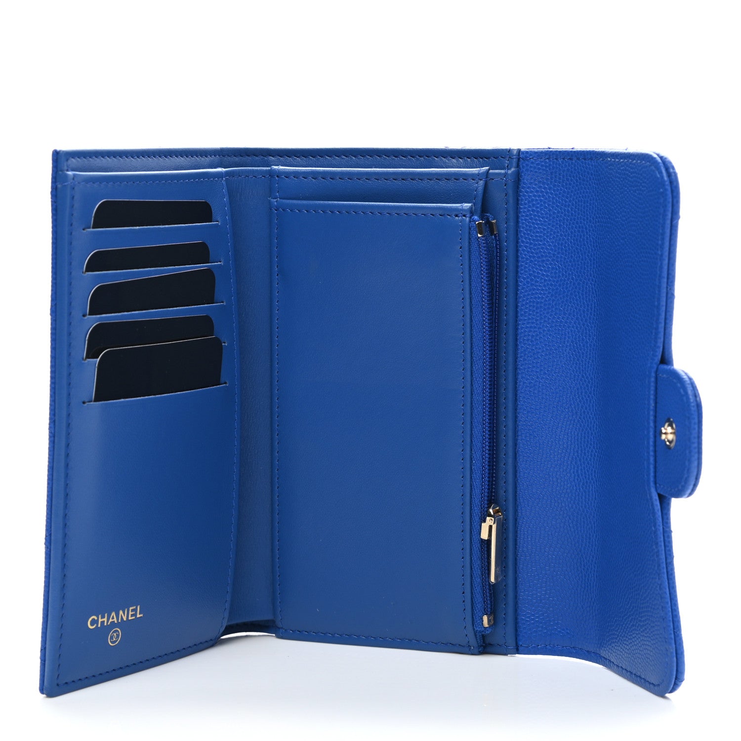 Chanel Caviar Quilted Medium Flap Wallet Blue 5 of 7