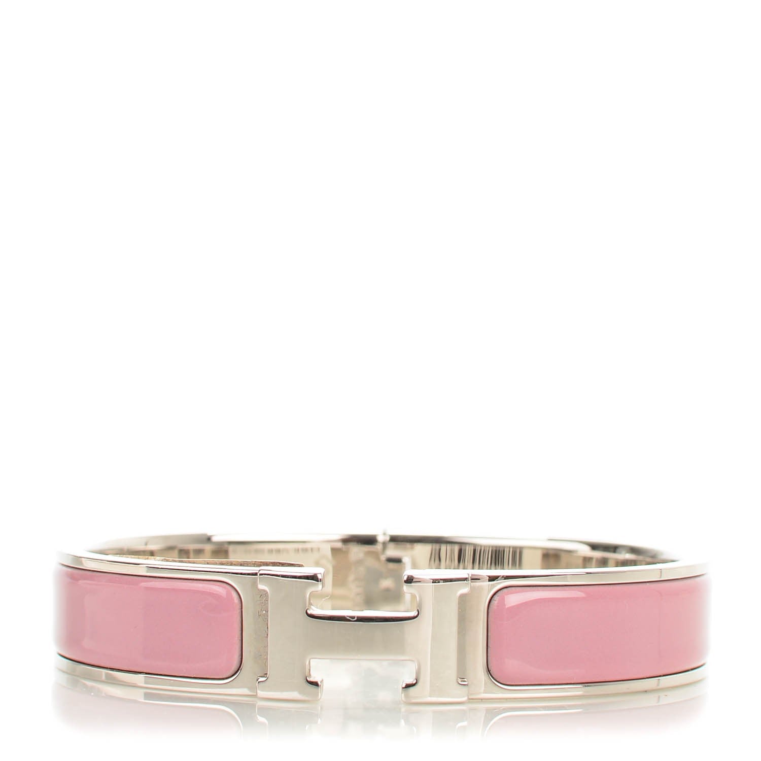 Hermes Enamel Narrow Clic Clac H Bracelet GM Vieux Rose 1 of 4