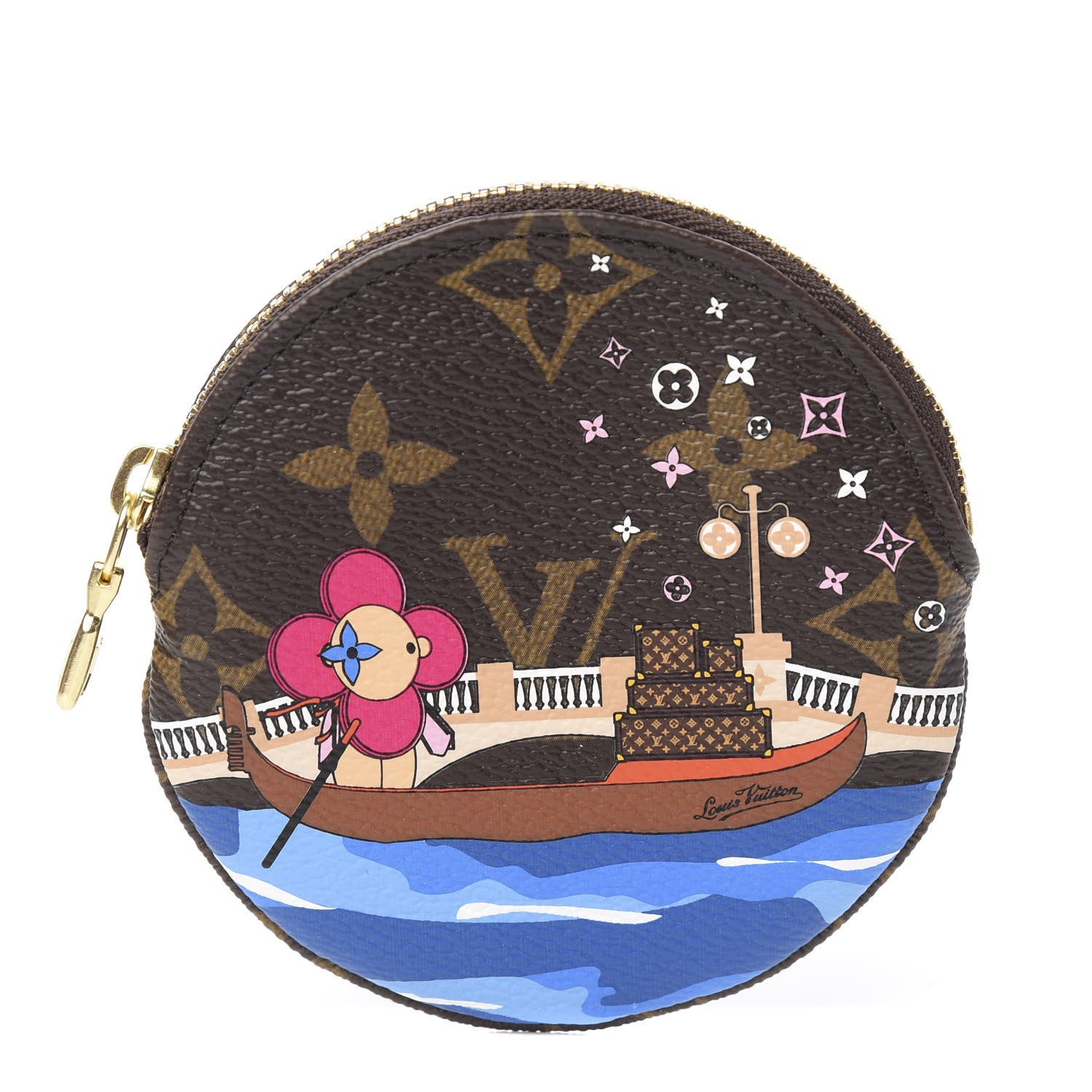 Louis Vuitton Monogram 2019 Christmas Animation Round Coin Purse Blue 1 of 7